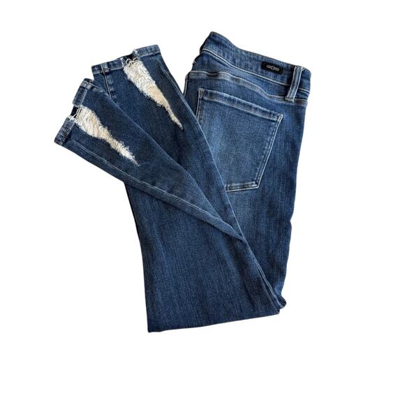 Liverpool Abby jeans blue denim high rise shredded hem Ankle Skinny  Sz 10/30 - Picture 1 of 11